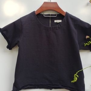 Madewell 🖤 Black Crew Neck Cropped Top - M